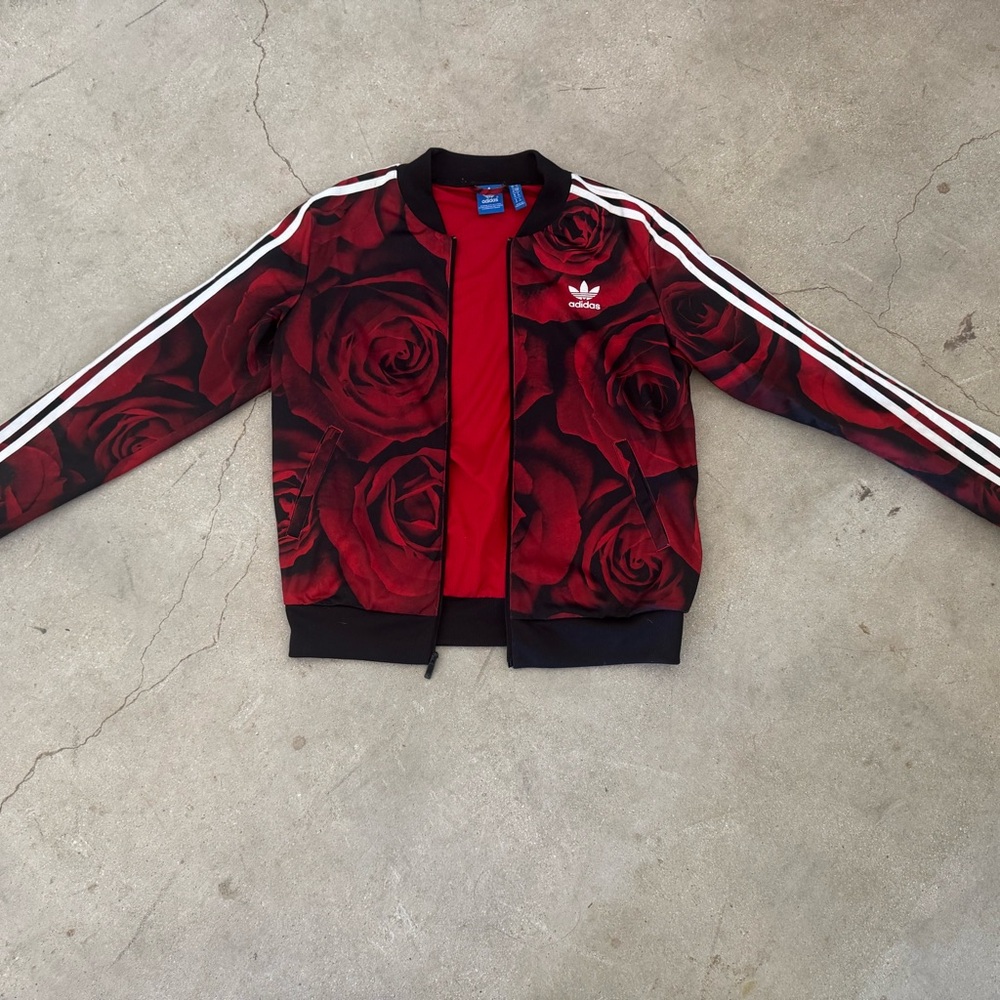 Adidas Red Rose Print Jacket